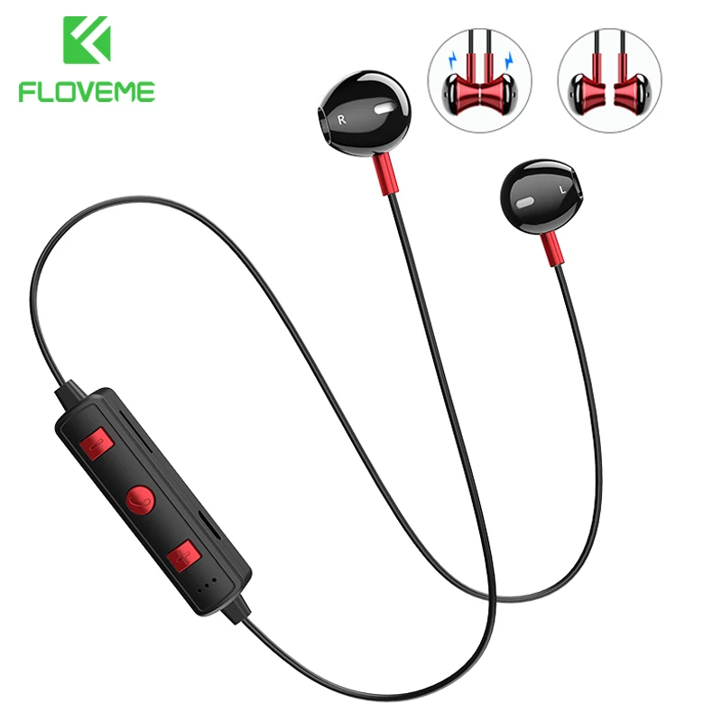 

FLOVEME B11 Magnet Bluetooth Earphone Stereo Earbud Wireless Headphones With Build-in Mic For iPhone Xiaomi All Smartphones