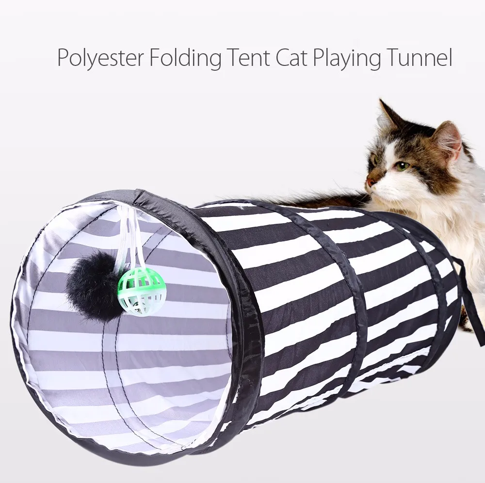 Funny Pet Tunnel Cat Play Tunnel Polyester Folding Tent Playing Tunnel
