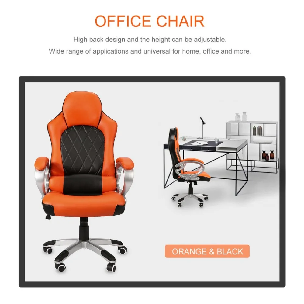 

Modern 360 Degree Rotation Office Chair High Back Adjustable Height Racing Chair with Armrest Ergonomic Computer Game Chairs