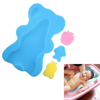 

Baby Bath Holder Mesh Pocket Bed Infant Anti-slip Shower Sponge Cushion Baby Shower Nets Newborn Baby Bath Cushion Baby Bath Pad