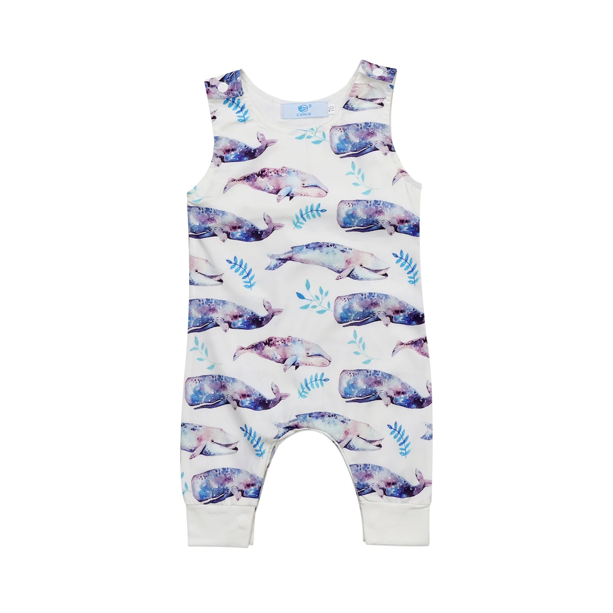 Милый Летний комбинезон для новорожденных для маленьких мальчиков Обувь для девочек с принтом акулы ползунки младенческой детские