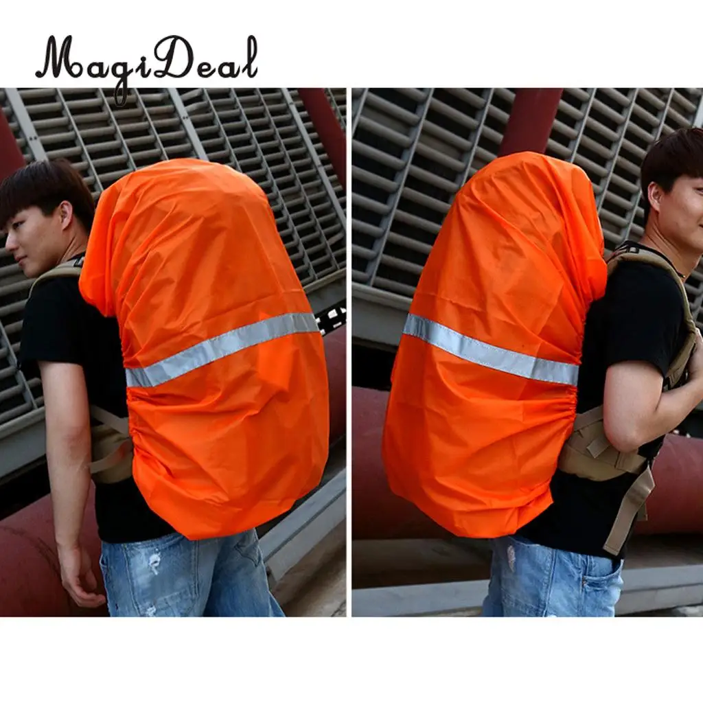MagiDeal Large Waterproof 60L-90L Backpack Hiking Luggage Rucksack Bag Rain Dust Cover Protector Cae with Reflective Stripe