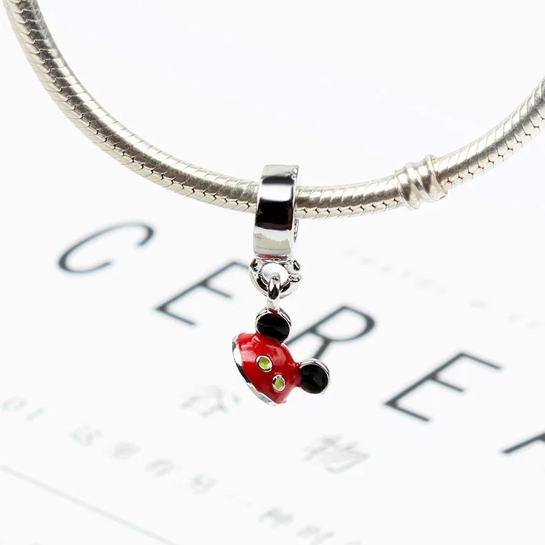 

Btuamb Simple Style Mickey Cartoon Pendant Beads Fit Pandora Bracelets Necklaces for Women Making Jewelry Diy Handmade Berloque