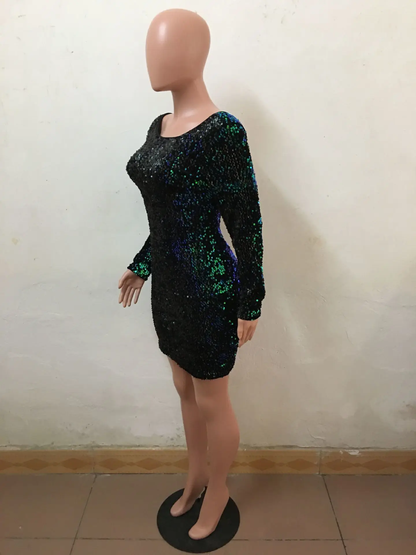 Модные женские bodycon блеск блесток красное платье Сексуальная спинки с длинным рукавом vestidos vestido платья для вечеринок Украина одежда sukienki