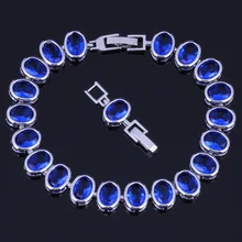 Divine Egg Blue Cubic Zirconia 925 Sterling Silver Link Chain Bracelet 20cm 22cm For Women V0227 Divine Egg Blue Cubic Zirconia 925 Sterling Silver Link Chain Bracelet 20cm 22cm For Women V0227