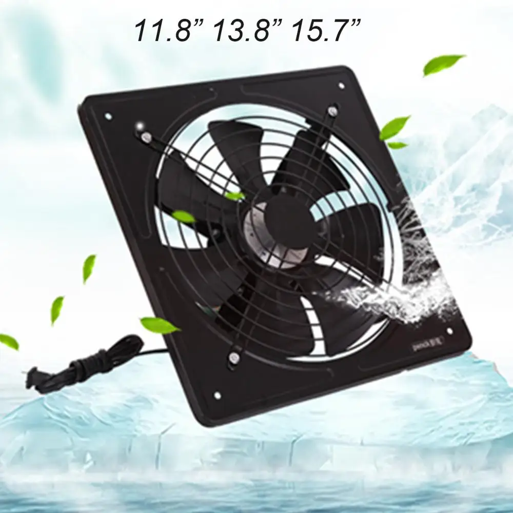 

220V 11.8~15.7 inch Exhaust Fan High Speed Air Extractor Window Ventilation Fan for Kitchen Ventilator Axial Industrial Wall Fan