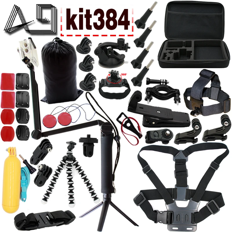 

A9 For Gopro accessories set for Go pro 5 4 / Xiao mi yi / SJCAM SJ4000 mount Monopod for tripod and Sony action Cam with case