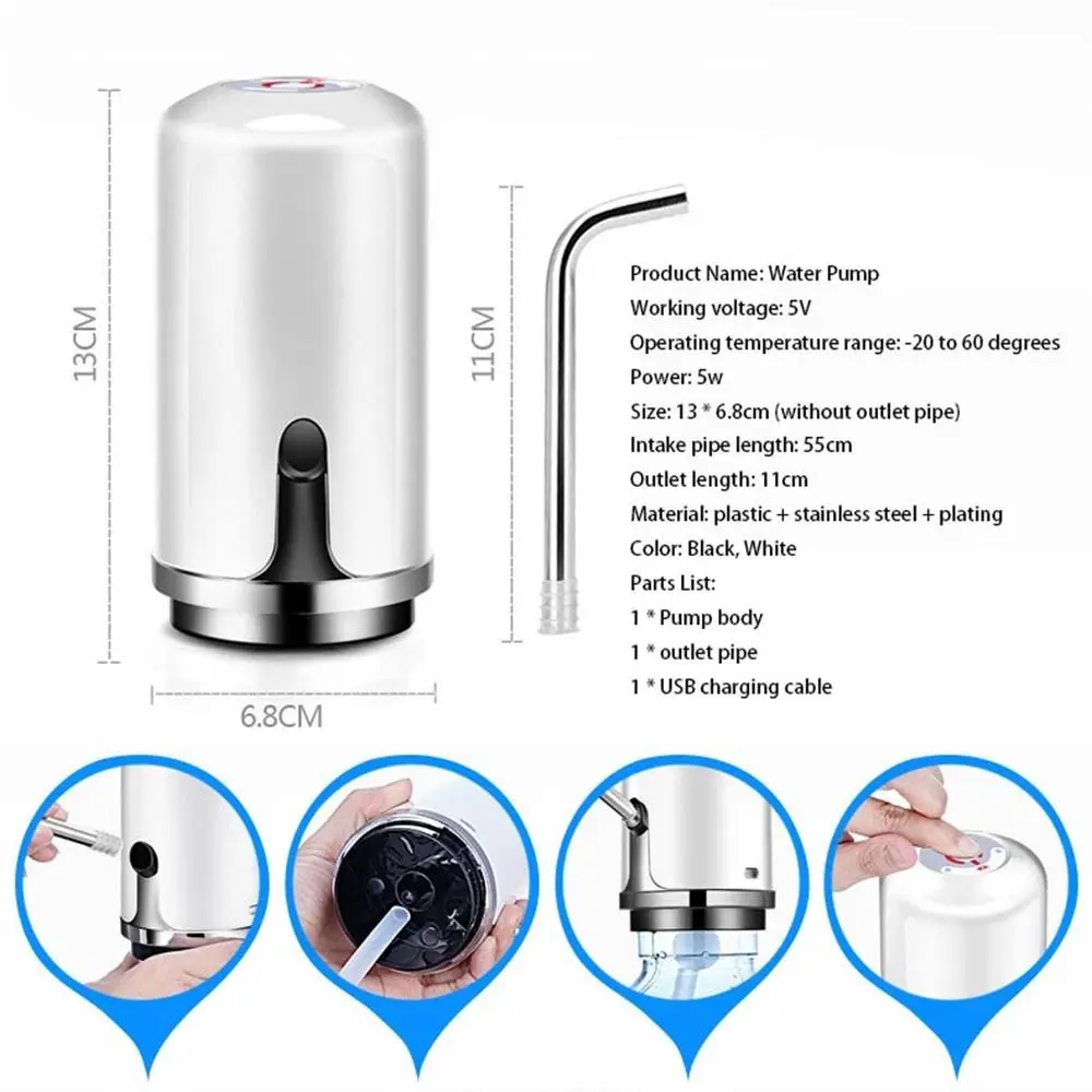 Портативный дозатор для воды в бутылке электрический беспроводной насос питья с