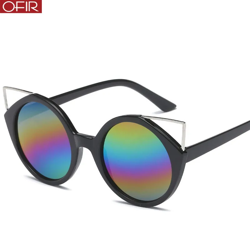 OFIR Round Cat Eyes Sunglasses Personality Big Mouth Sunglasses Ladies
