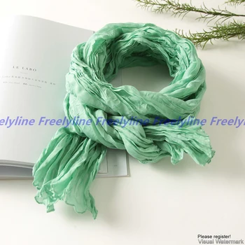 

Solid Extra Long Silk Cotton Scarf for 2018 Spring Scarves & Wraps Women Fashion Warm Soft Autumn Winter Scarfs Natural Fold
