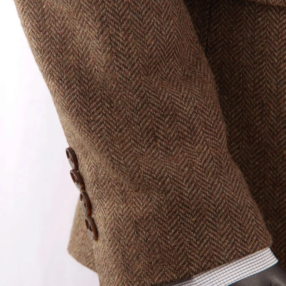 Мужская твидовая куртка на заказ, коричневое твидовое пальто, мужское твидовое пальто на заказ, пальто с узором в елочку, Мужской Блейзер, Мужское пальто с узором в елочку