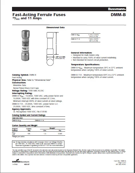 1 пара = DMM-11AR+ DMM-44/100-R 0.44A 1000VAC/предохранитель DC для мультиметр FLUKE DMM-11A+ DMM-44/100