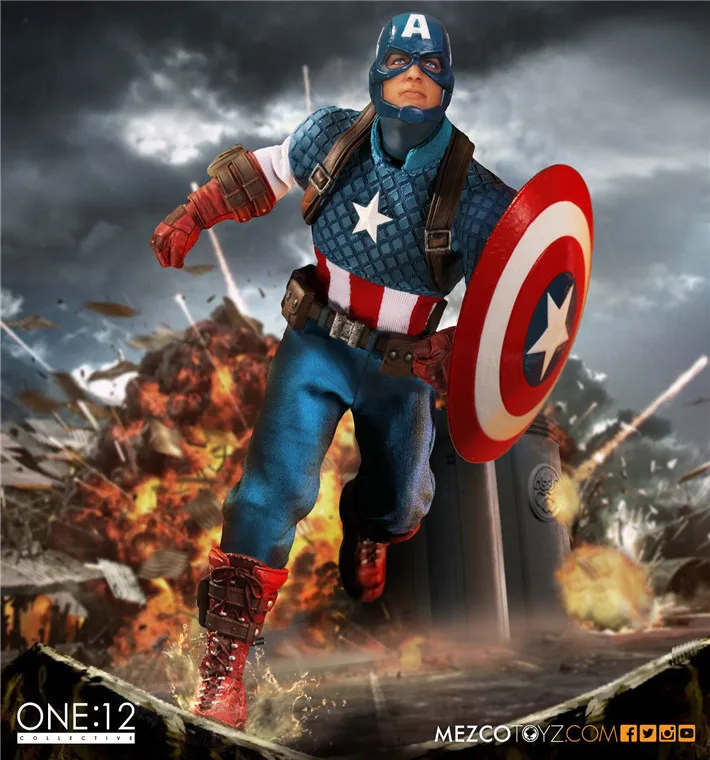 MEZCO Marvel Капитан Америка версия один: 12 коллективные высокое качество BJD фигурка игрушки