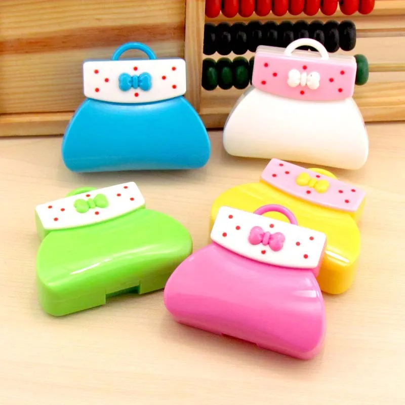 

10pcs new Easy to carry Cute Handbag shape Contact Lens Case with Mirror Box Container for Color Lenses Gift for Girls and Women