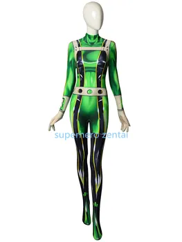 

Boku no Hero Academia Froppy Cosplay Costume 3DPrinted Pro Hero Tsuyu Asui My Hero Academia Female Zentai Bodysuit Free shipping