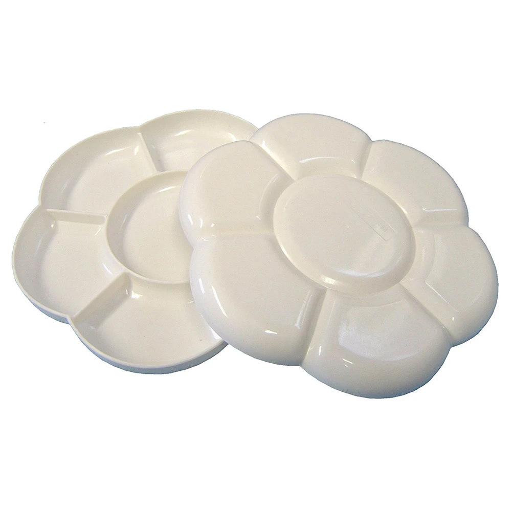 New Artist Watercolor Paint Holes White Tray Palettes Flower New Artist Watercolor Paint Holes White Tray Palettes Flower Shape Plastic Painting Palette Drawing In From Office School Supplies On