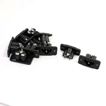 

10pcs Plastic Pannel Mounted Male Plug C6 Inlet Adapter AC 250V 2.5A SC-190