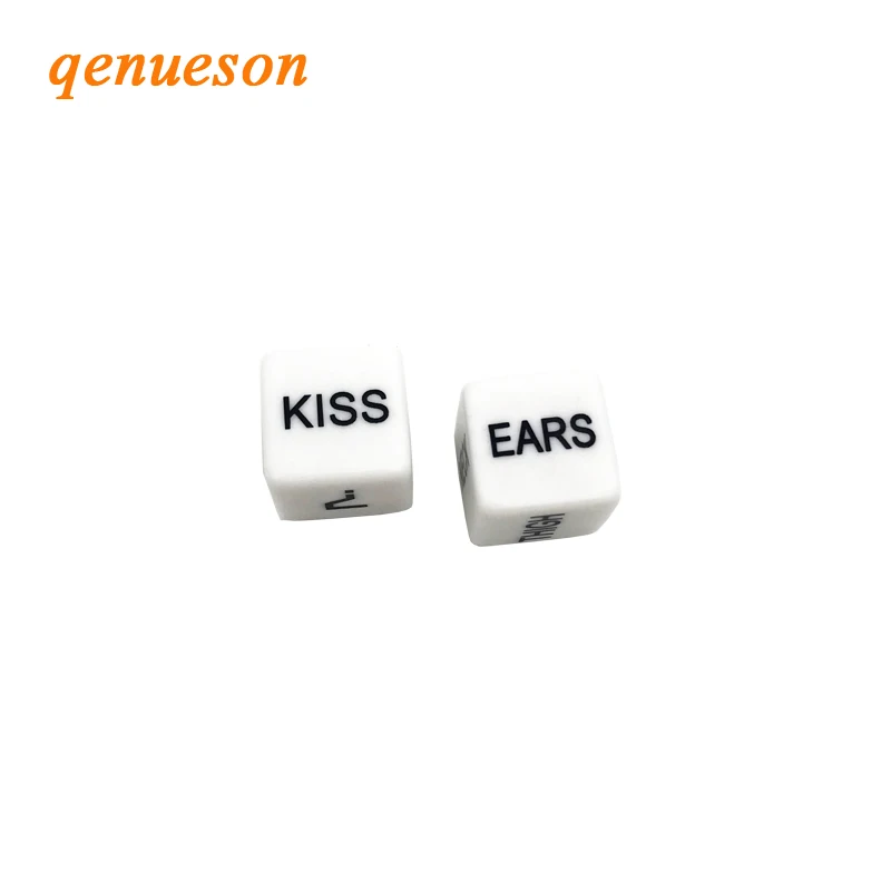2Pcs/Pair 16mm Dice Set White Drinking Acrylic Club Party Sex Gambling Erotic Dice Toy Couple Novelty Love Funny Gift Board Game