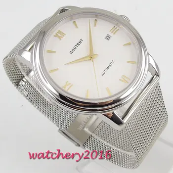 

NEW Arrive 2019 40mm Coutent White Dial Sapphire Glass Date Stainless steel Case Miyota Automatic Mechanical Men's Watch