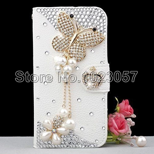 

Gorgeous Butterfly Bling Crystal Rhinesote White PU Leather Case for Huawei Y 5ii 5 II 2 CUN-U29 CUN-L21 CUN-L01 CUN U29 L21 L01