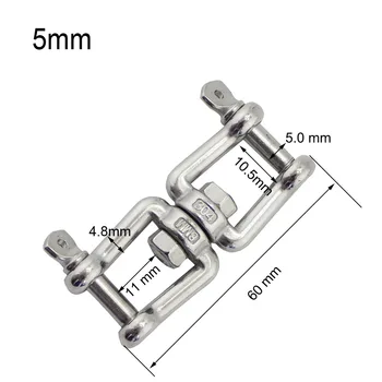 

Marine Stainless Steel Anchor Chain Connector Swivel Jaw Double Shackle- M5 Swivel anchor chain connector for boat
