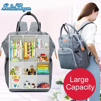 

SeckinDogan Baby Diaper Bag Large Capacity Baby Bagckpack for Mom Outdoor Travel Nappy Bag Backpack Waterproof Mummy Bags