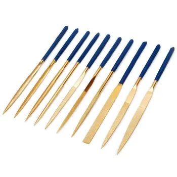 

Mini Files Titanium Diamond Coating Needle Flat File Set 10pcs Metal Working Craft Tools