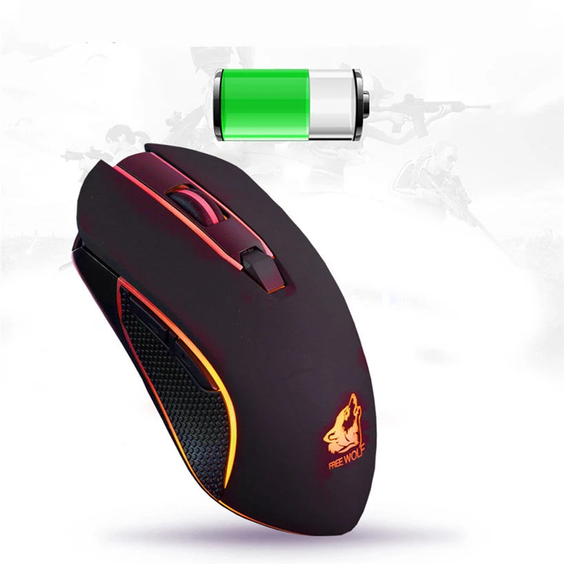 Беспроводная Бесшумная светодиодная USB игровая мышь VOBERRY с зарядным устройством