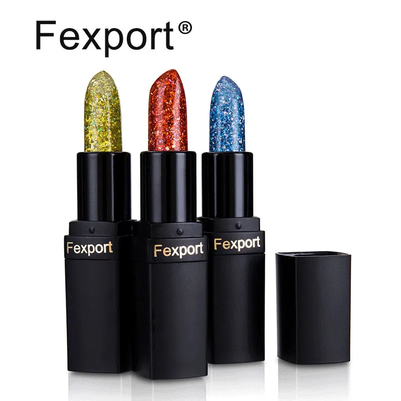 Foxport, макияж, алмазная блестящая губная помада, водостойкая, меняющая температуру, губная помада, увлажняющий, блестящий карандаш для губ, 7 цветов, MN087