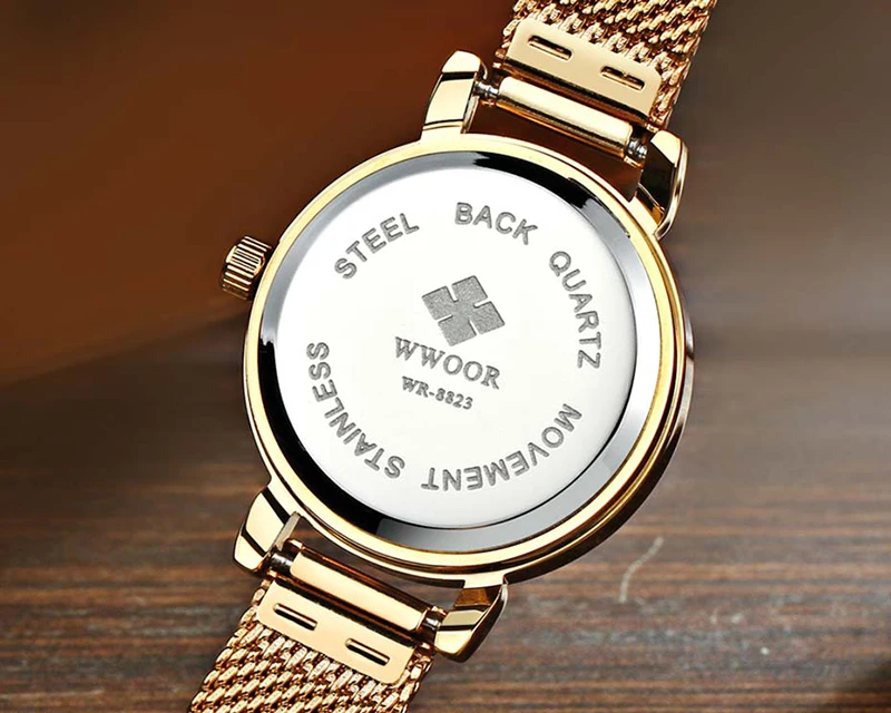 Gold Watch Women 2019 Top Luxury Brand WWOOR Stainless Steel Watches Women Fashion Bracelet Wristwatch Clock Reloj Mujer 2019 (6)