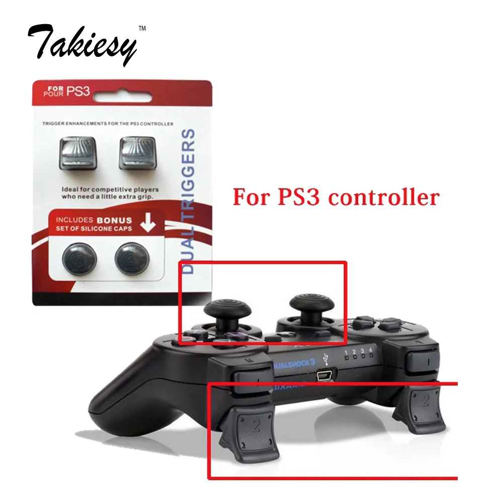 

ThumbStick Caps Joystick Grips & Dual Triggers Enhancements replacement For Sony PlayStation Dualshock 3 PS3 Controller Gamepad