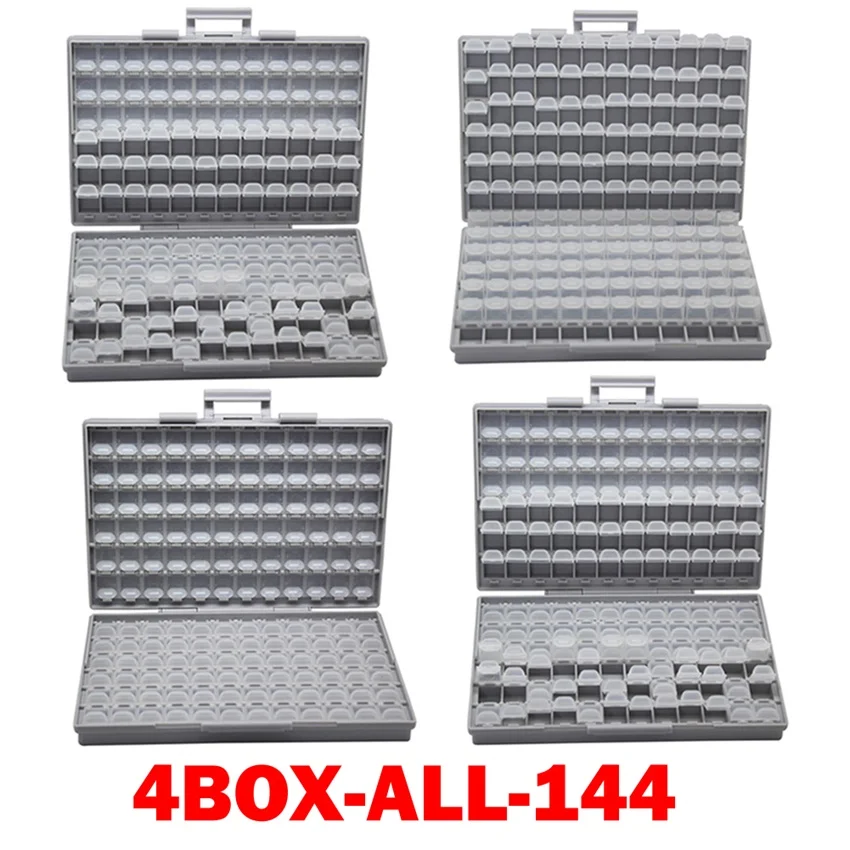 12 AideTek SMD SMT Resistor Capacitor 72 Compartments Box Organizer Storage US E - Foto 9