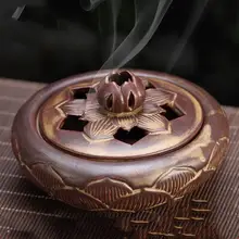 Ретро дым водопад курильница для благовоний горелка Керамическая форма лотоса аромаспираль держатель ароматерапия домашний декор ароматическая курильница