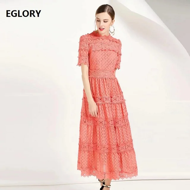 Hoogwaardige Nieuwe 2019 Lente Zomer Feestavond Vrouwen Sexy Gehaakte Kant Borduurwerk Korte Mouw Wit Oranje Lange Jurk Maxi Hoogwaardige Nieuwe 2019 Lente Zomer Feestavond Vrouwen Sexy Gehaakte Kant Borduurwerk Korte Mouw Wit Oranje Lange Jurk Maxi