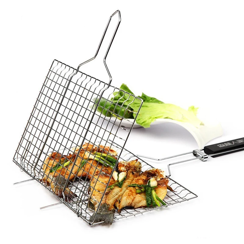 Barbecue Meshes Camping Grill Rack BBQ Clip Folder Grill Roast Folder