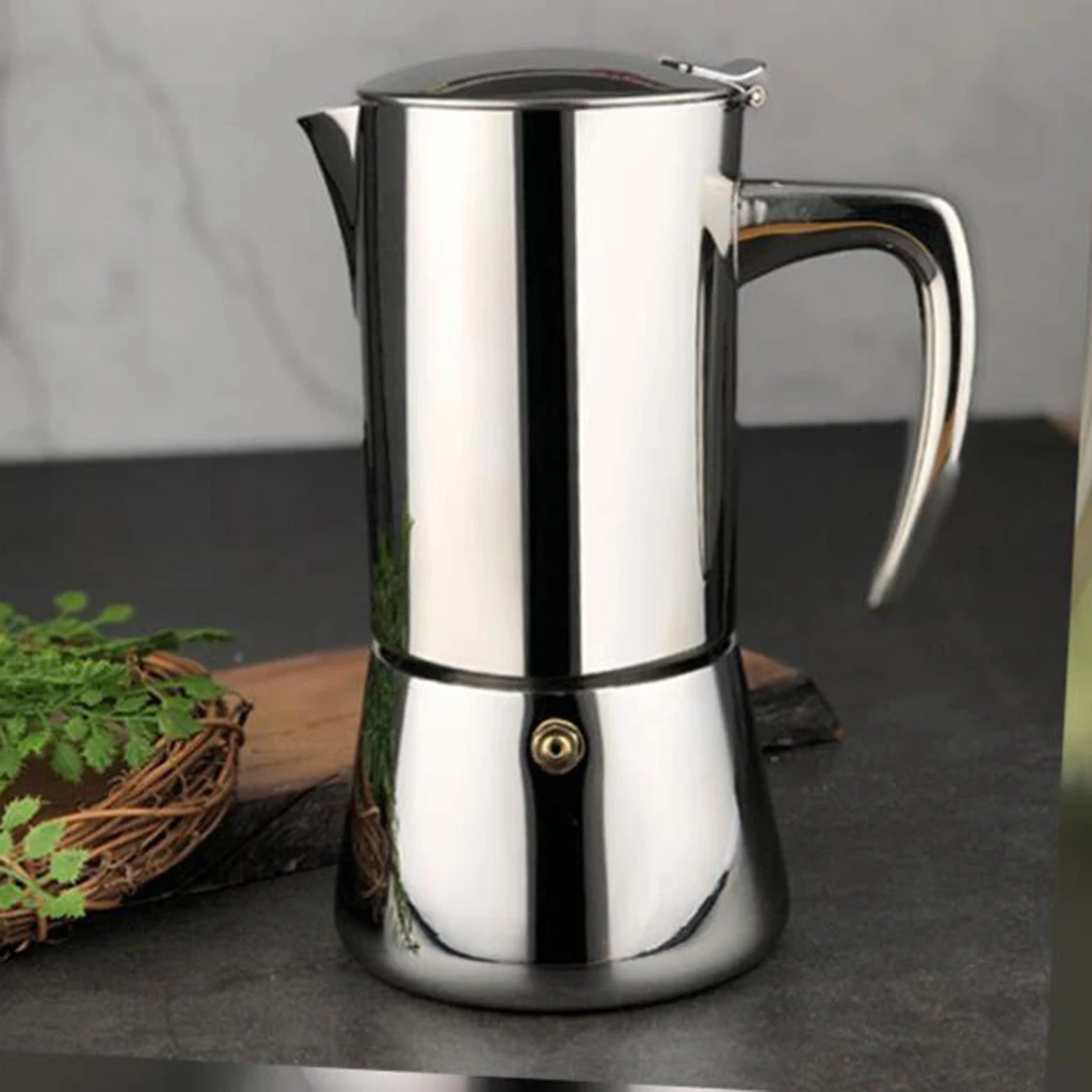 Stainless Steel Stovetop Moka Espresso Coffee Maker Pot Percolator 200ml 300ml