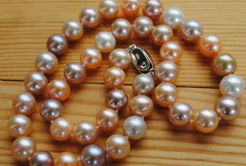 

huge 12-13mm south sea round multicolor pearl necklace 18inch 925s KKK
