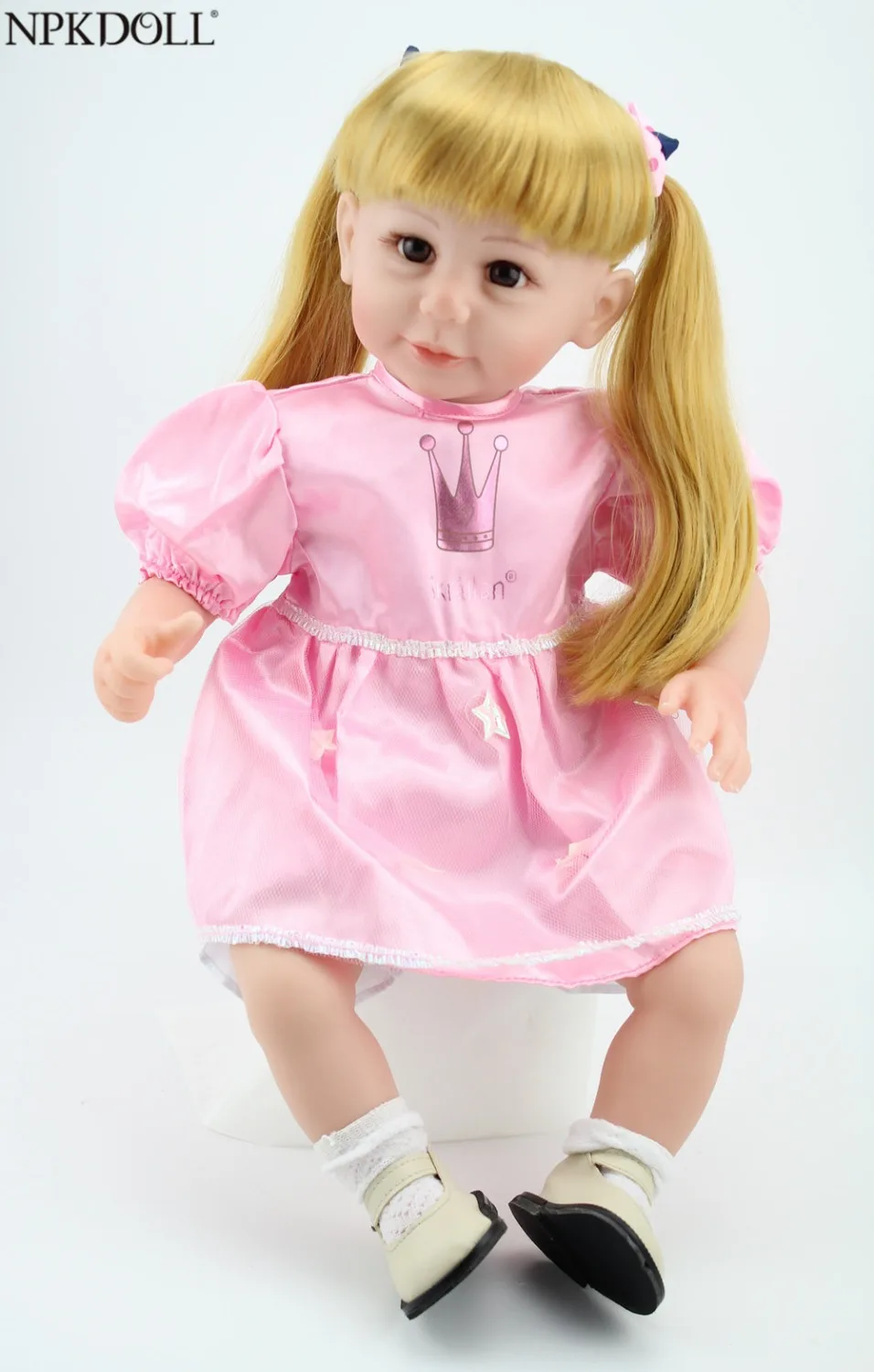 

NPKDOLL Reborn Baby Doll Toddler American Girl Handmade Soft Silicone Christmas Gift for Children 18 Inch Fashion Dolls