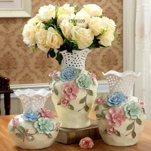 Керамическая ваза декорация гостиной винный шкаф украшения ремесла ваза Декоративные искусственные цветы сочетание ваза для кухонного стола