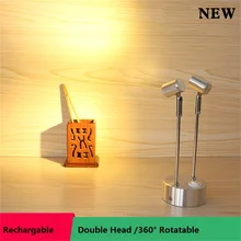 8-43 мм полюс 2 Вт/6 Вт подзарядка светодиодная точечная лампа, беспроводной ювелирный магазин, счетчик, свадьба, шоу с двойной головкой Аккумуляторный прожектор