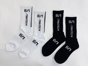 

2019 A-COLD-WALL B/1 Cotton Socks ACW Women Men Pure Cotton Crew Socks Black&White
