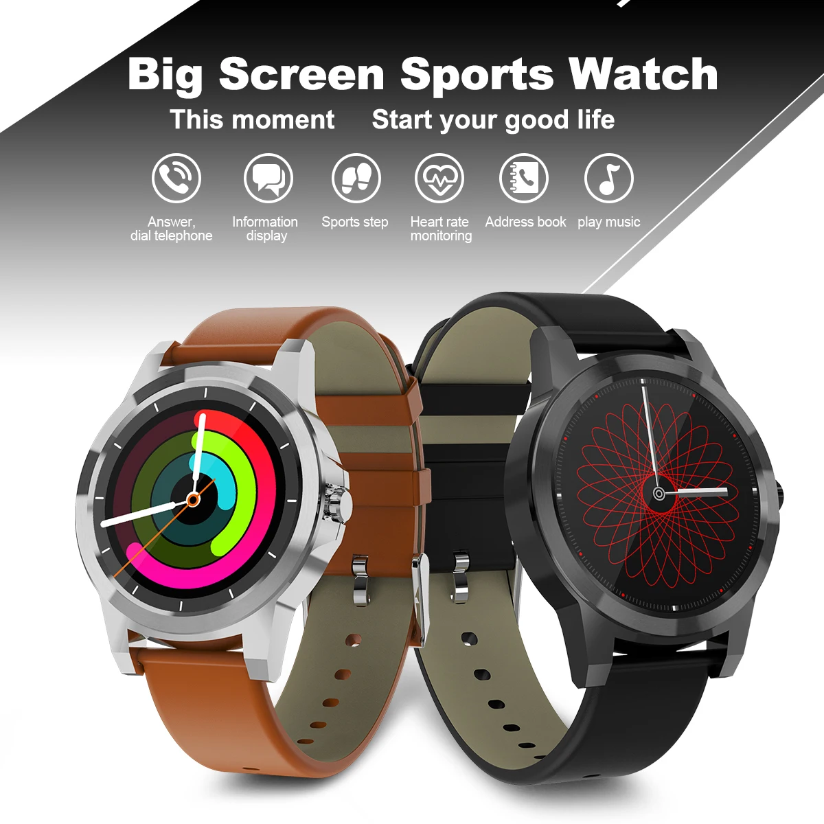 Умные часы Diggro DI03 Plus Bluetooth Siri MTK2502C IP67 водонепроницаемые пульсометр шагомер умные