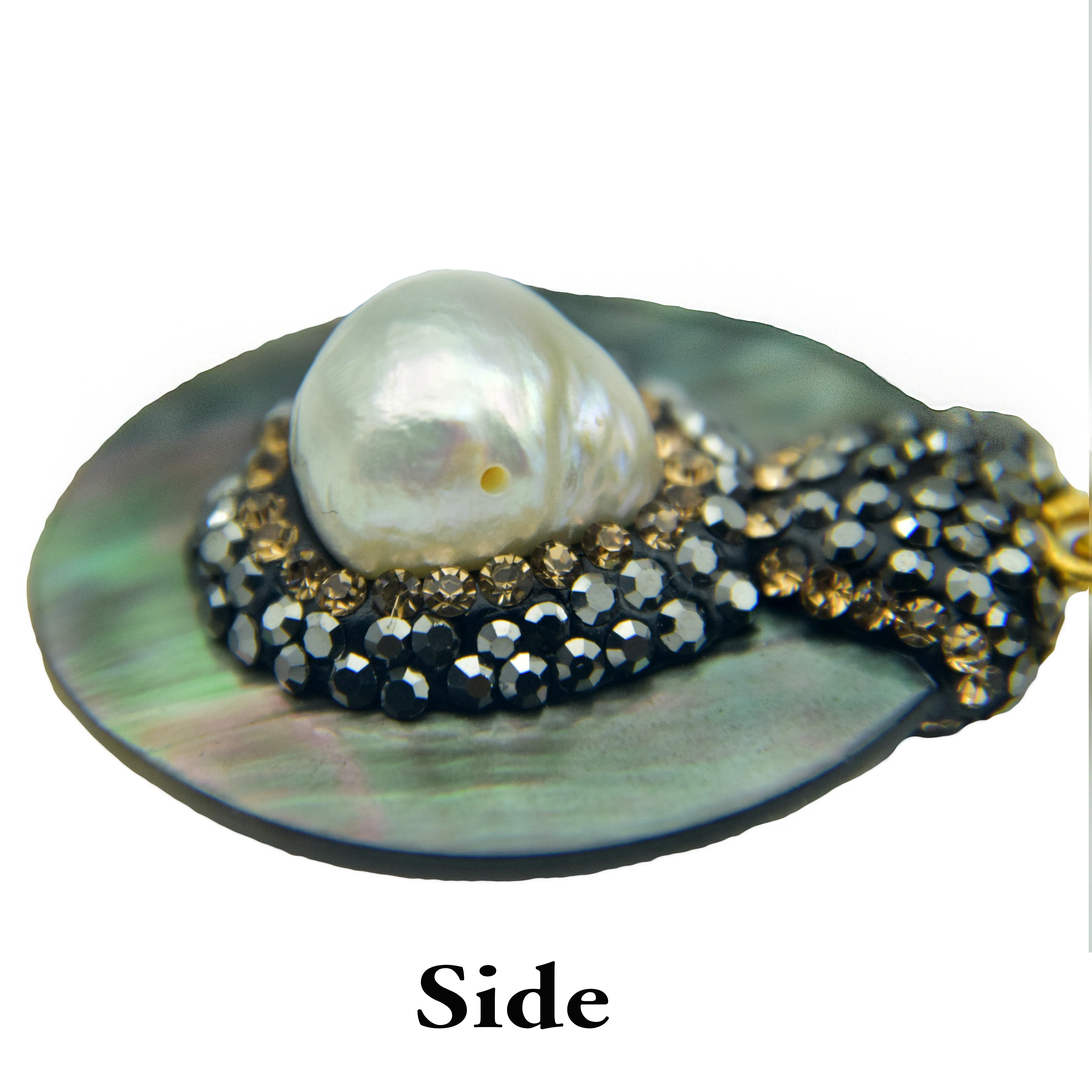 Natural pearl earrings for women vintage shell jewelry 2019 fashion round shape hand made ear studs - Image 4