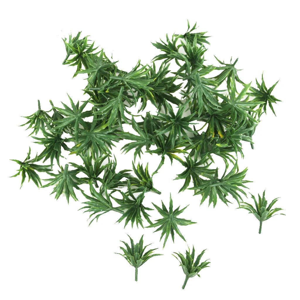 50 Pieces Mini Plastic Model Green Shrubs Bush Railway Wargame Park Diorama Scenery HO N Z 2.5cm