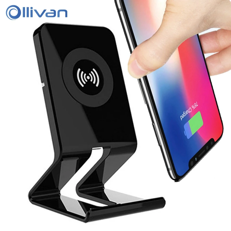 

OLLIVAN Qi Wireless Charger For iPhone X XS Max XR 8 Samsung S9 S8 Note 9 Fast Wirless Charger Charging Pad Docking Dock Station