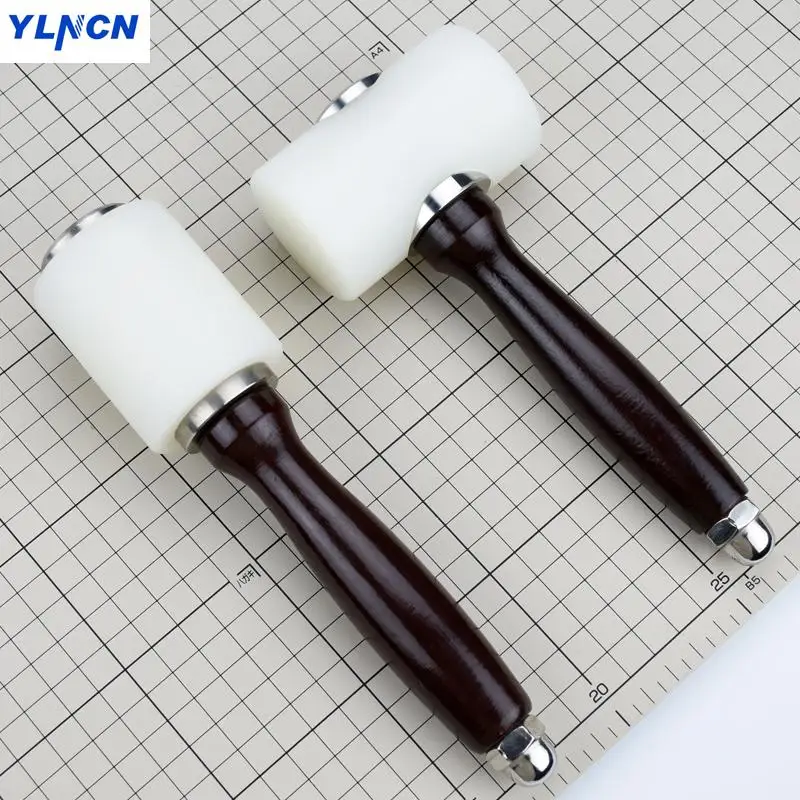 

Leather carving hammer DIY handmade working Nylon Engraving Hammer with wooden handle Cross hammer Longitudinal hammer