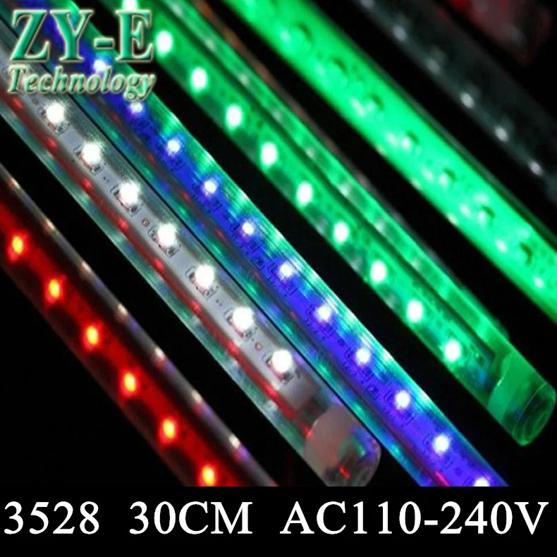 

10pcs/set SMD3528 36leds/tube Snowfall Tube 30cm Meteor light Rain lamp Led Tube Light +Power Adapter AC110-240V Free Shipping