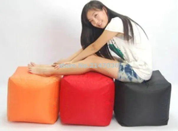 Foldable Ottoman , square orange bean bag ottoman and footstool , outdoor waterproof kids chair Foldable Ottoman , square orange bean bag ottoman and footstool , outdoor waterproof kids chair