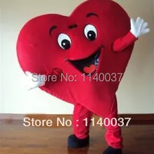 Талисман ко Дню Святого Валентина костюм талисмана романтическое красное сердце Mascotte костюм подарок на день Святого Валентина нарядное платье EMS