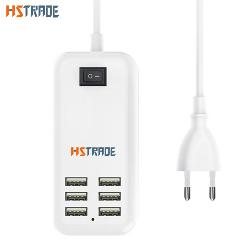 

HSTRADE EU Plug 4 Ports Multiple Wall USB Charger 15W 3A AC Power Adapter 1.5M cable 6 Ports USB Charger For iPhone/Samsung